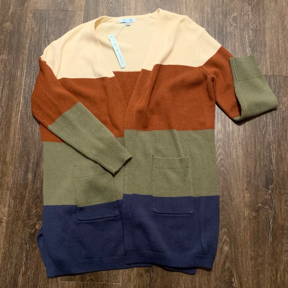 Color clock cardigan. Size OS.